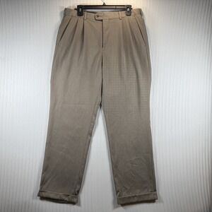 Perry Ellis Portfolio Dress Pants Mens 33x32 Gray Pleated Cuff Business Casual